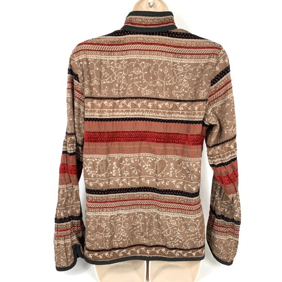 3/$25 Womens Kurta Blouse Collared Button Down Shirt L - Picture 3 of 12